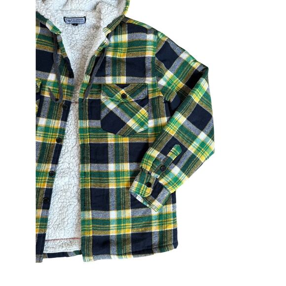 TUPAC Poetic Justice Upcycled Plaid Flannel Shacket 90s Rap Retro Vintage Sz M - Picture 5 of 9